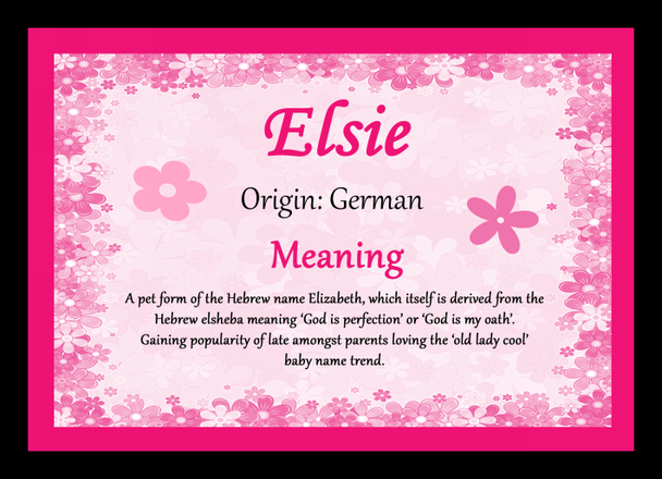 Elsie Personalised Name Meaning Placemat