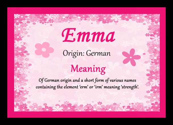 Emma Personalised Name Meaning Placemat