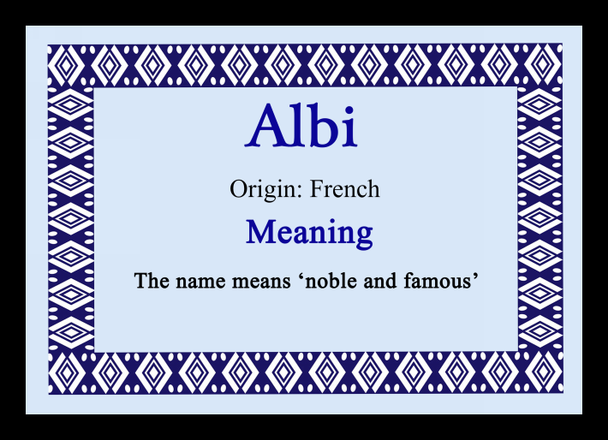 Albi Personalised Name Meaning Placemat