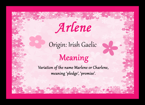 Arlene Personalised Name Meaning Placemat