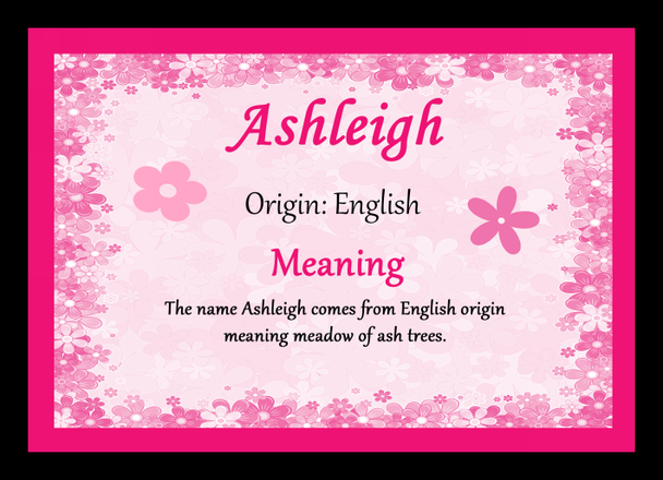 Ashleigh Personalised Name Meaning Placemat