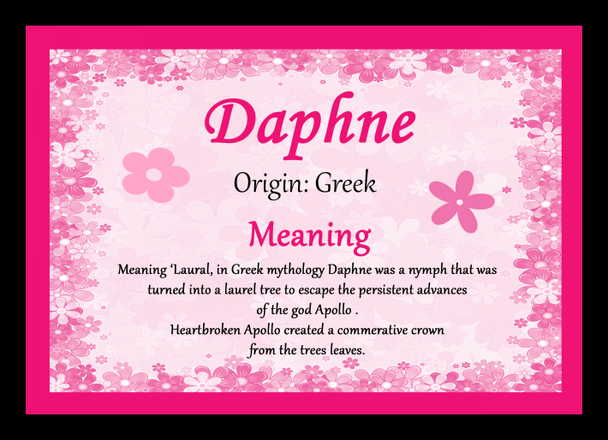 Daphne Personalised Name Meaning Placemat