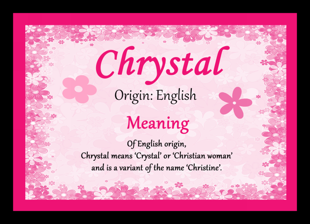 Chrystal Personalised Name Meaning Placemat