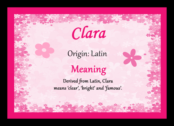Clara Personalised Name Meaning Placemat
