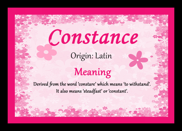 Constance Personalised Name Meaning Placemat