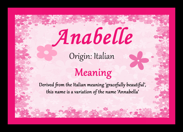 Anabelle Personalised Name Meaning Placemat