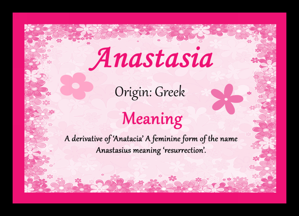 Anastasia Personalised Name Meaning Placemat