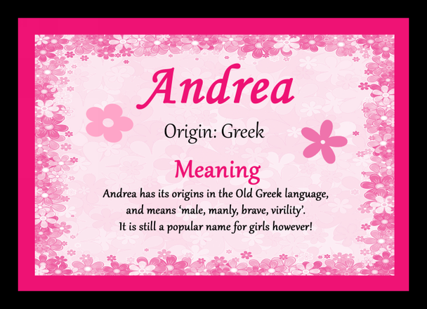 Andrea Personalised Name Meaning Placemat