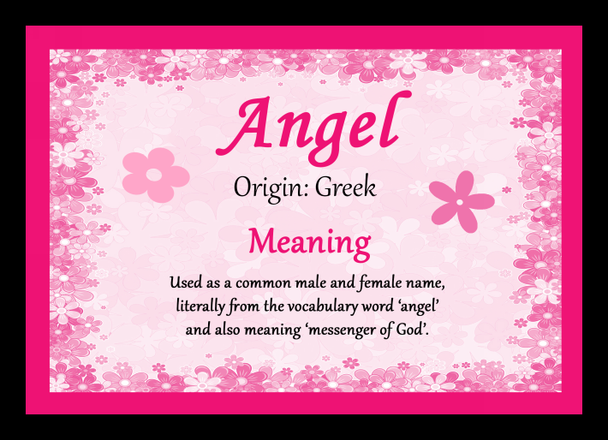 Angel Personalised Name Meaning Placemat