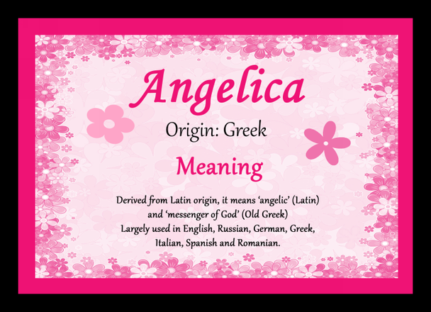 Angelica Personalised Name Meaning Placemat