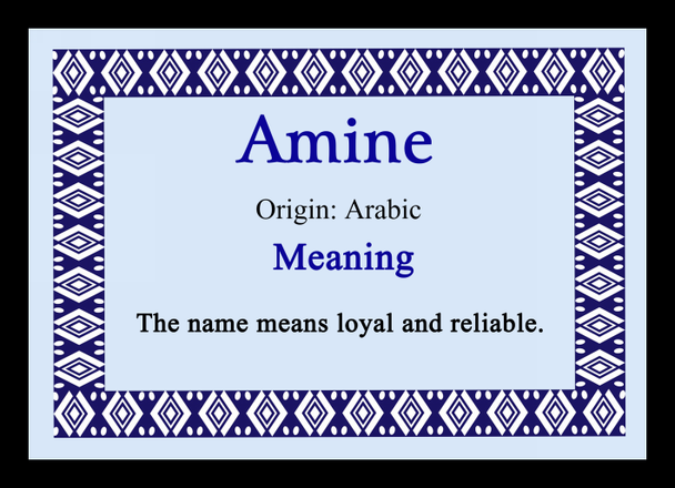 Amine Personalised Name Meaning Placemat