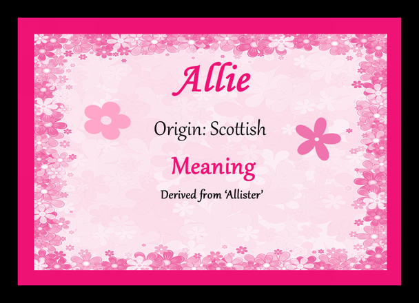 Allie Personalised Name Meaning Placemat