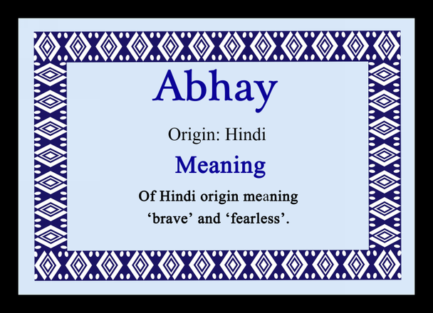 Abhay Personalised Name Meaning Placemat