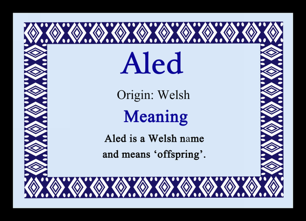 Aled Personalised Name Meaning Placemat