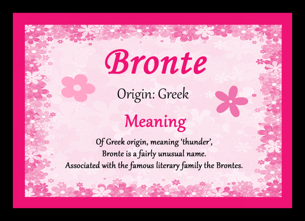 Bronte Personalised Name Meaning Placemat
