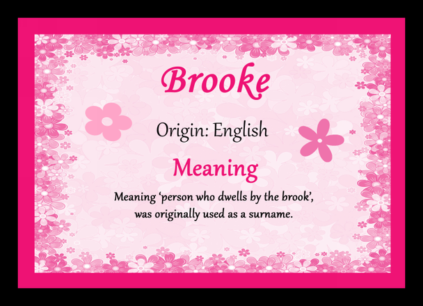 Brooke Personalised Name Meaning Placemat