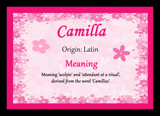 Camilla Personalised Name Meaning Placemat