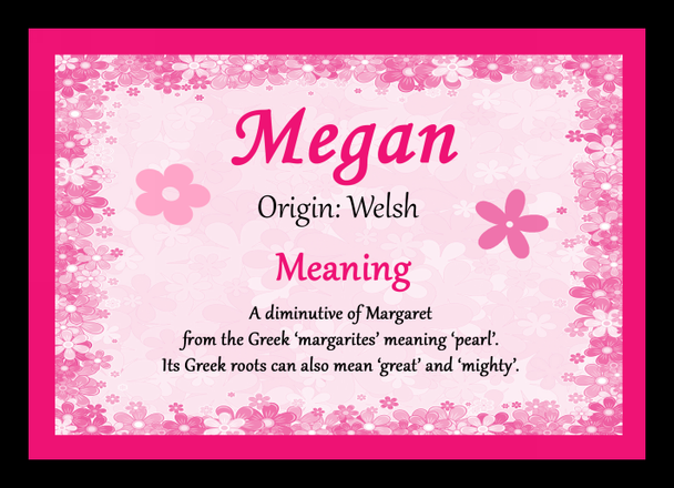 Megan Personalised Name Meaning Placemat