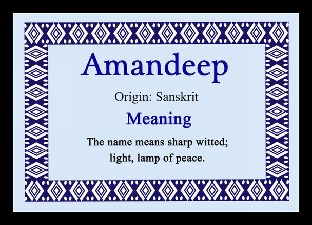 Amandeep Personalised Name Meaning Placemat