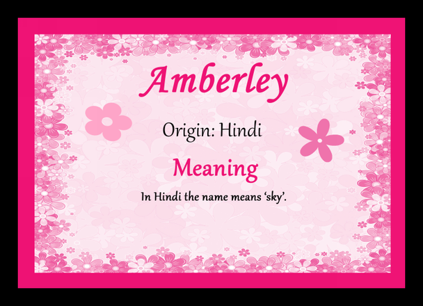 Amberley Personalised Name Meaning Placemat