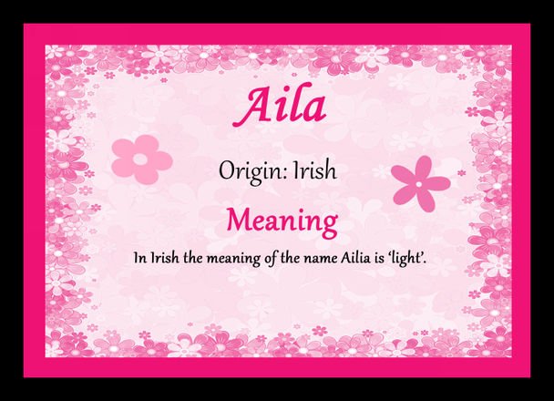 Aila Personalised Name Meaning Placemat