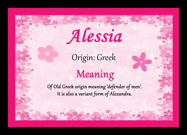 Alessia Personalised Name Meaning Placemat