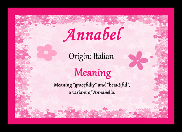 Annabel Personalised Name Meaning Placemat