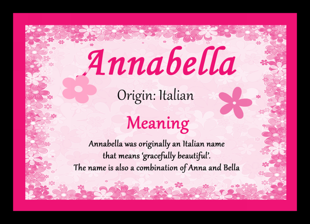 Annabella Personalised Name Meaning Placemat