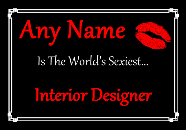 Interior Designer Personalised World's Sexiest Placemat