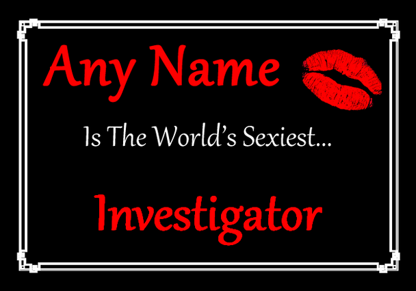 Investigator Personalised World's Sexiest Placemat