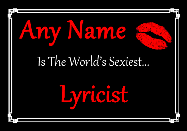 Lyricist Personalised World's Sexiest Placemat