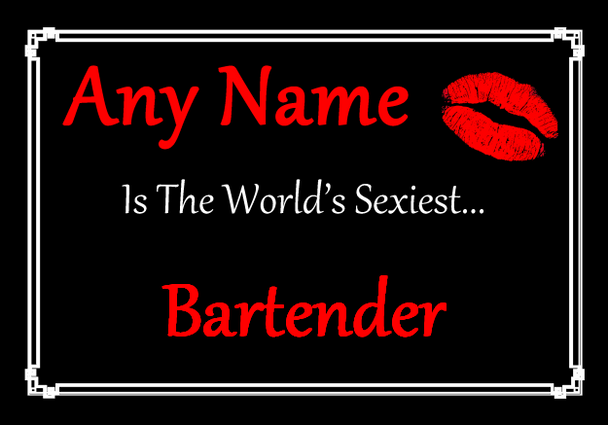 Bartender Personalised World's Sexiest Placemat