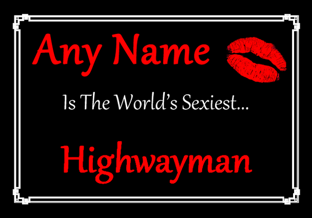 Highwayman Personalised World's Sexiest Placemat