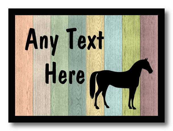 Pastel Wood Horse Personalised Computer Mousemat