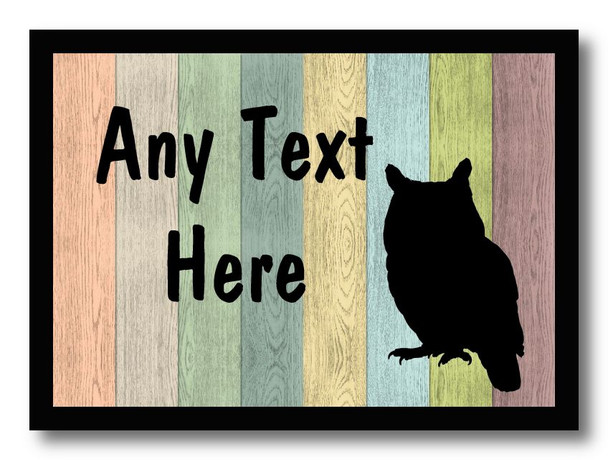 Pastel Wood Owl Personalised Computer Mousemat