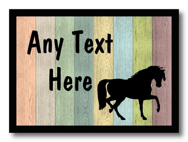 Pastel Wood Trotting Horse Personalised Computer Mousemat