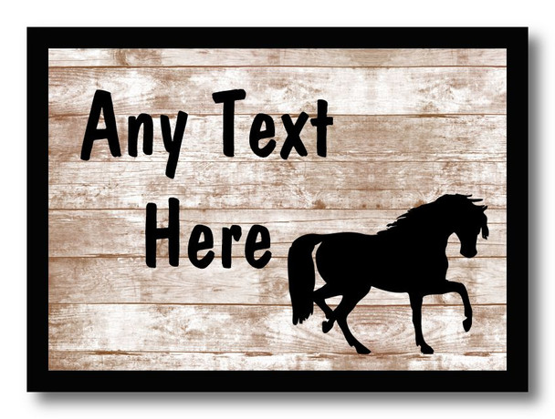 Horse Pony Shabby Wooden Effect Personalised Computer Mousemat