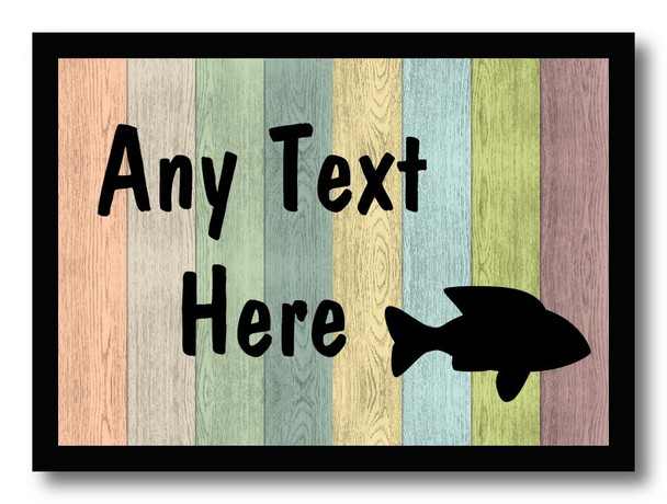 Pastel Wood Fish Personalised Computer Mousemat