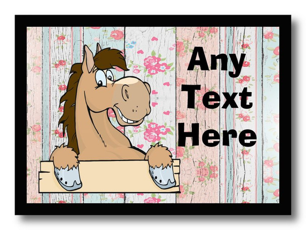 Dun Horse Floral Personalised Computer Mousemat