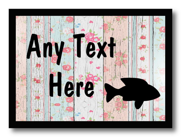 Fish Shabby Wood Personalised Computer Mousemat