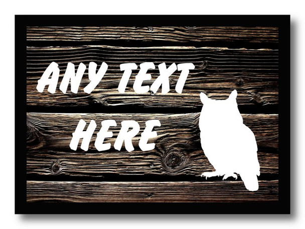 Dark Wood Owl Personalised Computer Mousemat