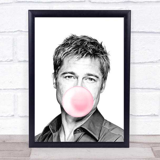 Brad Pitt Bubblegum Wall Art Print