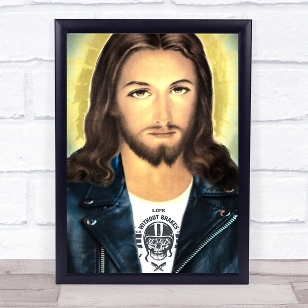 Jesus Was A Biker Punk Wall Art Print