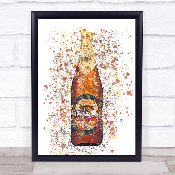 Watercolour Splatter Magners Original Irish Cider Bottle Wall Art Print