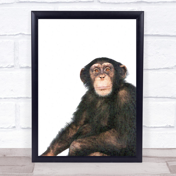 Chimp Watercolour Wall Art Print