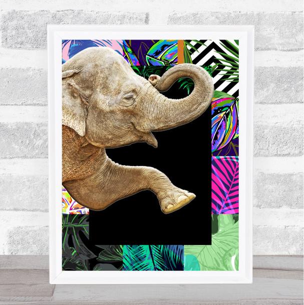 Elephant Jungle Squares Wall Art Print