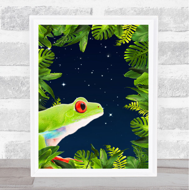 Jungle Art Frog At Night Wall Art Print