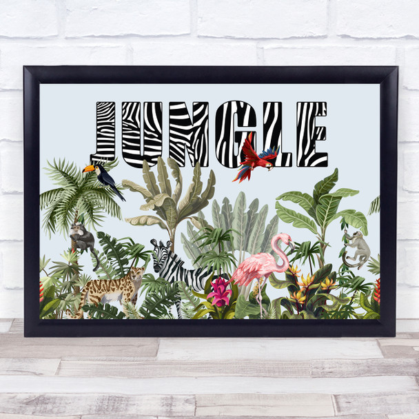 Jungle Zebra Text Style Wall Art Print