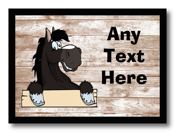 Black Horse Shabby Personalised Computer Mousemat