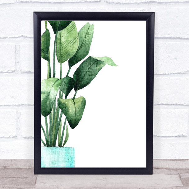 Watercolour Plant Side Blue Wall Art Print